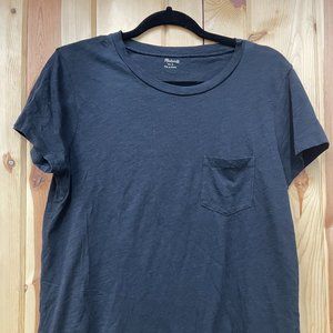 Wmns Madewell Crew Neck Pocket T-Shirt Tee Sz. Large BLK